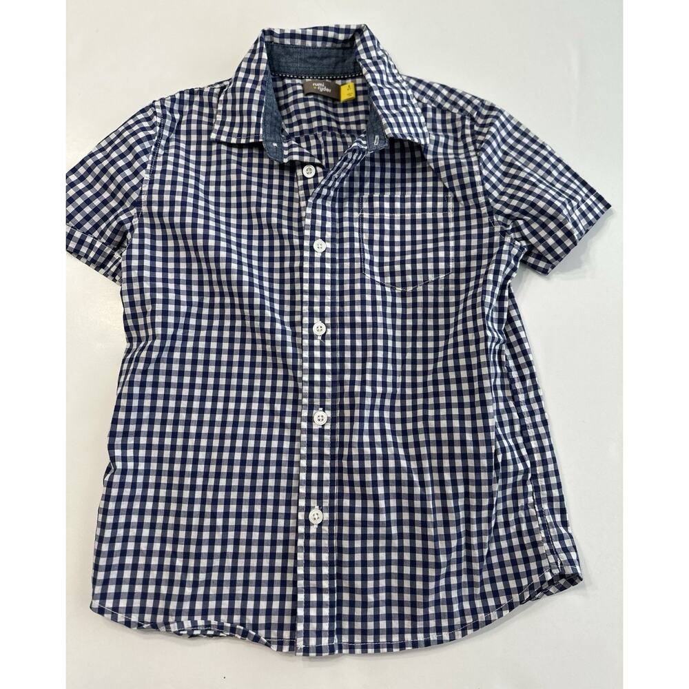 Rumi & Ryder Stitch Fix Kids Boys Navy Blue Check Shirt Size Small 6/7